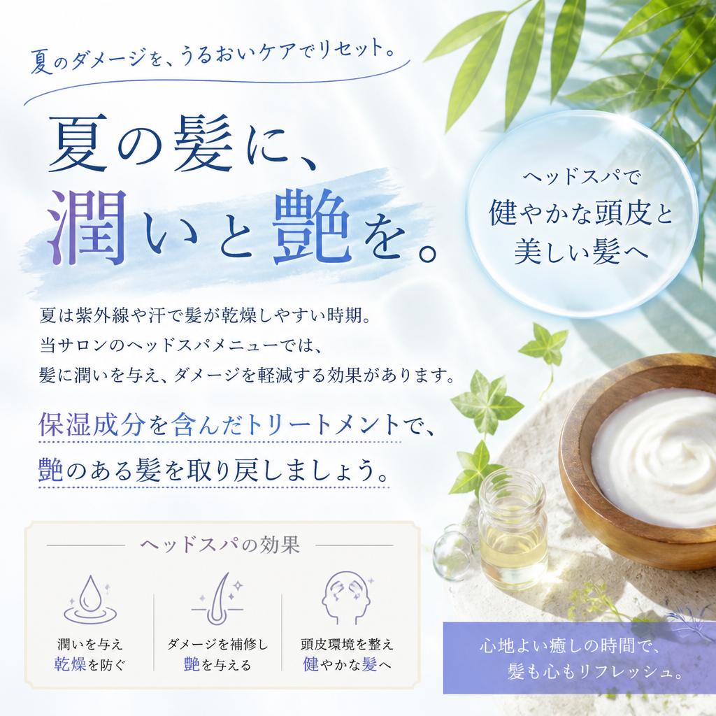 髪の保湿と改善