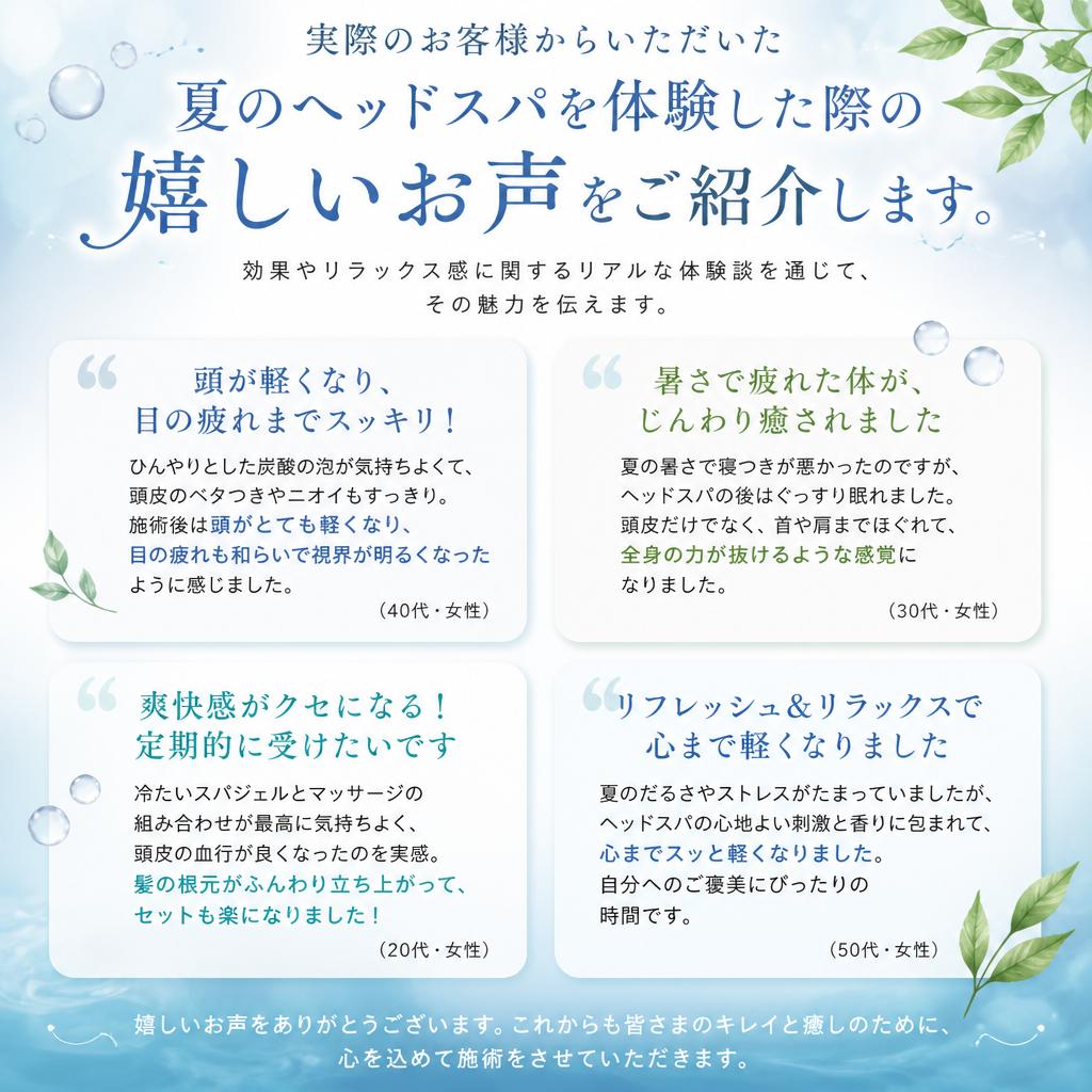 体験者の感想